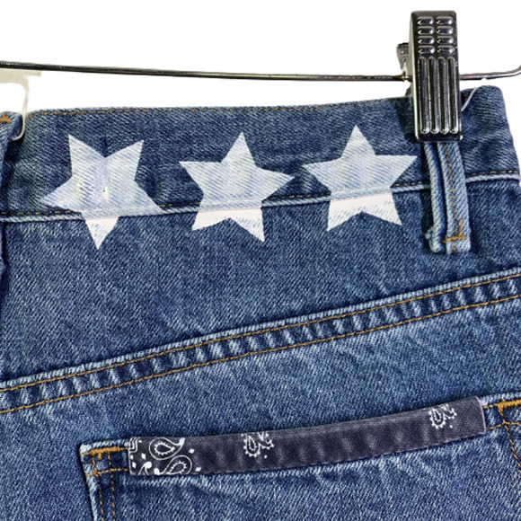 GAP‎ Blue Denim Super High Rise Stars & Bandana Jean Shorts - Picture 6 of 10